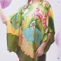 MB11003 Maternity Green Hand Painted Pure Silk Night Dress Gown Clearance Sale