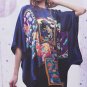MB11003 Maternity Navy Blue Hand Painted Pure Silk Night Dress Gown Clearance Sale
