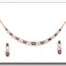 JEGSET Lady V Garnet And Diamond Necklace And Matching Earrings