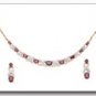 JEGSET Lady V Garnet And Diamond Necklace And Matching Earrings