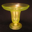 Vaseline Stretch Glass Vase Trumpet Vase Iridized