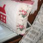 Decorative Handcrafted Cottage Style Pillow, Schoolhouse Quilt Design