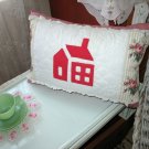 Decorative Handcrafted Cottage Style Pillow, Schoolhouse Quilt Design