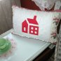 Decorative Handcrafted Cottage Style Pillow, Schoolhouse Quilt Design