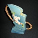 Roseville Pottery Apple Blossom Blue Fan Vase