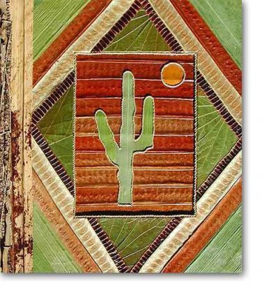 Leaf Notebook Journal Hand Crafted Bali Saguaro Cactus Sun Natural New!