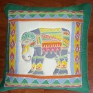 New Handpainted Batik Elephant 17x17 Inch Cotton Pillow Cover Bali