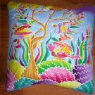 New Handpainted Batik Tropical Fish Ocean 23X23 Inch Cotton Pillow Cover Bali