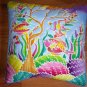 New Handpainted Batik Tropical Fish Ocean 23X23 Inch Cotton Pillow Cover Bali