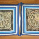 Set of 2 Elephant Kalaga 14"x14" Cotton Pillows with inserts Thailand Excellent!