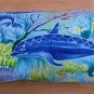 New Handpainted Batik Dolphins Cotton Bolster Pillow Cover Bali