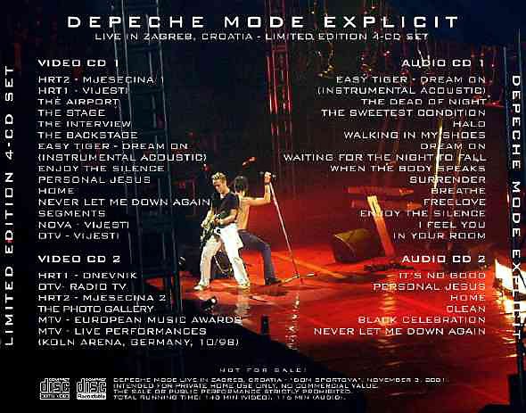 Depeche Mode: EXPLICIT - 4 CD/Video CD set, Zagreb, CROATIA
