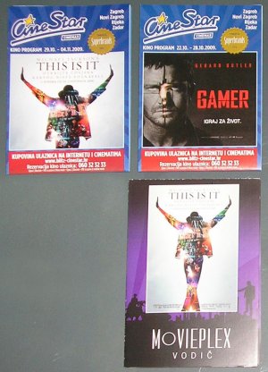 Michael Jackson's This is it movie - 3 MOVIE PROGRAMS from Croatia