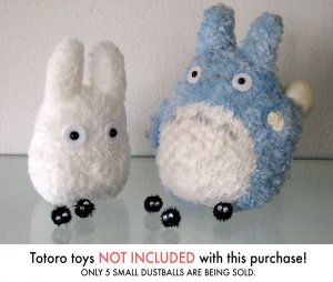 5 DUST BALLS Totoro Spirited away Ghibli HANDMADE plush figurines toys Soothsprite