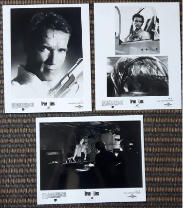 3 original Press photos 8x10" True Lies Arnold Schwarzenegger Jamie Lee Curtis