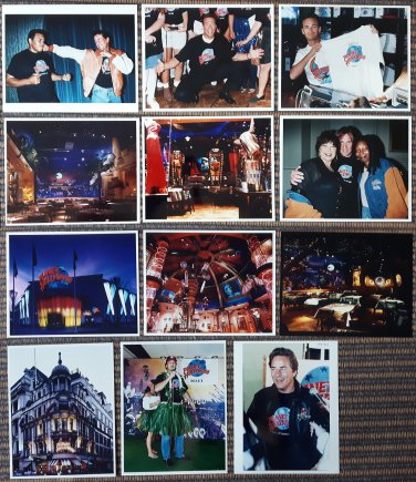 12 Press photos 8x10" Stallone Jean Claude Van Damme Muhammad Ali James Belushi Planet Hollywood