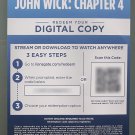 Digital HD copy ONLY John Wick Chapter 4, No discs, No case, Keanu Reeves
