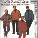 McCALL'S 7409 DATED 1994 SIZE LG 38-40 UNISEX UNLINED JACKET, TOP, PULL-ON PANTS