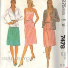 McCall's Pattern 7478 dated 1981 size 12 Misses’ Jacket, Dress, Belt UNCUT