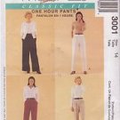 McCALL'S PATTERN 3001 SIZE 14 MISSES' PANTS IN 4 VARIATIONS UNCUT