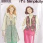 SIMPLICITY PATTERN 9136 MISSES' VEST IN 2 LENGTHS SIZE XS 6-8
