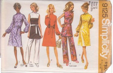 SIMPLICITY PATTERN 9125 SIZE 12 MISSES' DRESS, TUNIC AND PANTS