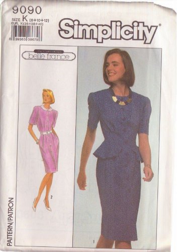 SIMPLICITY PATTERN 9090 SIZES 8, 10, 12 MISSES' DRESS IN TWO VARIATIONS UNCUT