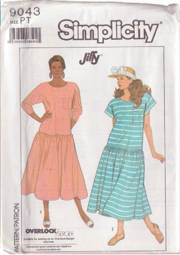 SIMPLICITY PATTERN 9043 SIZE 6-8 MISSES' DRESS IN TWO VARIATIONS UNCUT