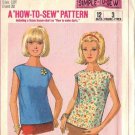 SIMPLICITY PATTERN 6596 SIZE 12T DATED 1966 MISSES' OR TEEN BLOUSE SIMPLICITY PATTERN 6596 SIZE 12T DATED 1966 MISSES' OR TEEN BLOUSE