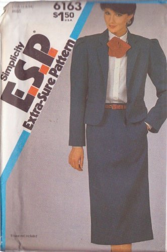 SIMPLICITY PATTERN 6163 SIZES 10-12-14 MISSES' SKIRT, LINED JACKET UNCUT