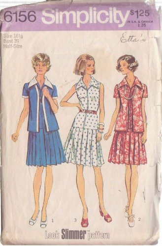 SIMPLICITY PATTERN 6156 SIZE 16 1/2 MISSES' UNLINED JACKET, DRESS