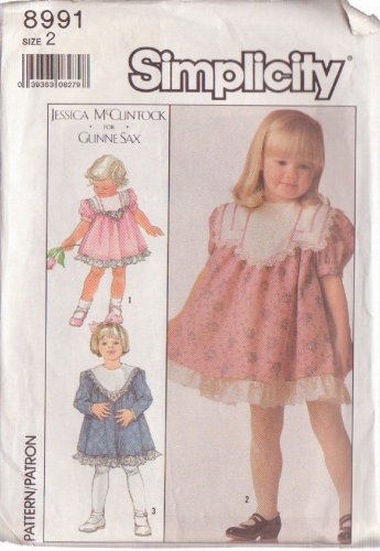 SIMPLICITY PATTERN  8991 SIZE 2 TODDLERS&acirc;�� GUNNE SAX DRESS 3 VARIATIONS