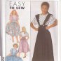 SIMPLICITY PATTERN 9528 SZ 7-14 GIRL'S PULLOVER TOP, SUSPENDER SKIRT UNCUT