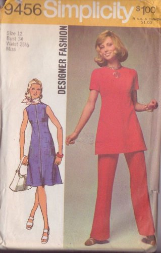 SIMPLICITY PATTERN 9456 SIZE 12 MISSES&acirc;�� DRESS OR TUNIC, PANTS