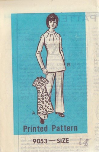 PRINTED  PATTERN 9053 SIZE 14 MISSES&acirc;�� ONE-PIECE DRESS, TUNIC, PANTS