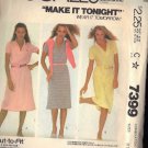 McCall’s Pattern 7399 dated 1981 misses dress sizes 8/10 stretch knits only