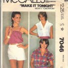 McCall's pattern 7046 dated 1980 small 10/12 Misses' shirt and camisole