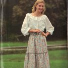 BUTTERICK PATTERN 5951 SZ SMALL 8-10 MISSES' PEASANT BLOUSE AND SKIRT