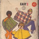 BUTTERICK PATTERN 5899 MD 8-10 FROM THE 1960'S PONCHO IN 3 VARIATIONS