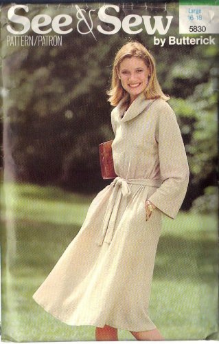BUTTERICK PATTERN 5830 SIZE LARGE 16-18  MISSES' DRESS