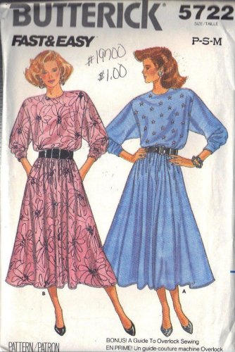 BUTTERICK PATTERN 5722 SIZE 6 PETITE MISSES' DRESS IN TWO LENGTHS
