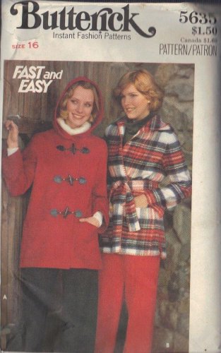 BUTTERICK PATTERN 5635 SIZE 16 MISSES&acirc;�� JACKET IN 2 STYLES