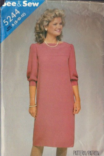 BUTTERICK PATTERN 5244 SIZES 8-10-12 MISSES' DRESS