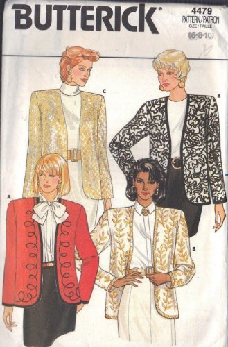 BUTTERICK PATTERN 4479 SZ 6 MISSES' JACKET IN 3 VARIATIONS