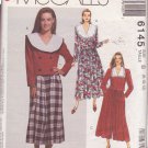 McCALL'S PATTERN 6145 SIZE 8/10/12 MISSES' 2-PC DRESS TOP, SKIRT, SPLIT SKIRT McCALL'S PATTERN 6145 SIZE 8/10/12 MISSES' 2-PC DRESS TOP, SKIRT, SPLIT SKIRT