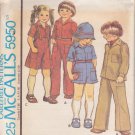 McCALL'S PATTERN 5950 SIZE 6 CHILD'S SHIRT, PANTS, SHORTS, CULOTTES, HAT UNCUT