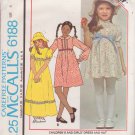 McCALL'S PATTERN 6188 SIZE 6 GIRLS' DRESS IN 2 LENGTHS, HAT UNCUT McCALL'S PATTERN 6188 SIZE 6 GIRLS' DRESS IN 2 LENGTHS, HAT UNCUT