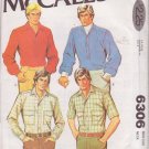 McCALL'S PATTERN 6306 SIZE 44 MEN'S SHIRT IN 4 VARIATIONS UNCUT McCALL'S PATTERN 6306 SIZE 44 MEN'S SHIRT IN 4 VARIATIONS UNCUT