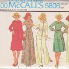 McCALL'S PATTERN 5806 SIZE 10 MISSES' DRESS OR JUMPSUIT, UNLINED JACKET