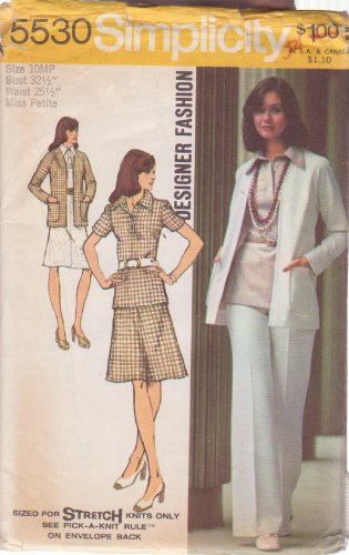 SIMPLICITY 5530 VINTAGE PATTERN SIZE 10 MP MISSES' CARDIGAN, BLOUSE, SKIRT, PANTS